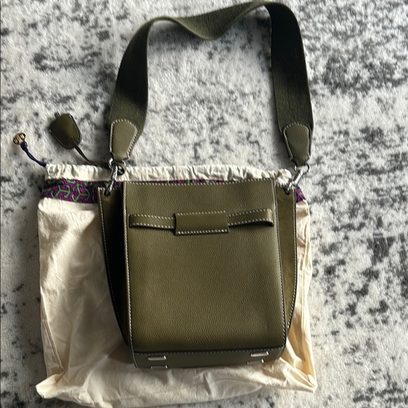 Olive Green Structured Shoulder Bag - Picture 2 of 8